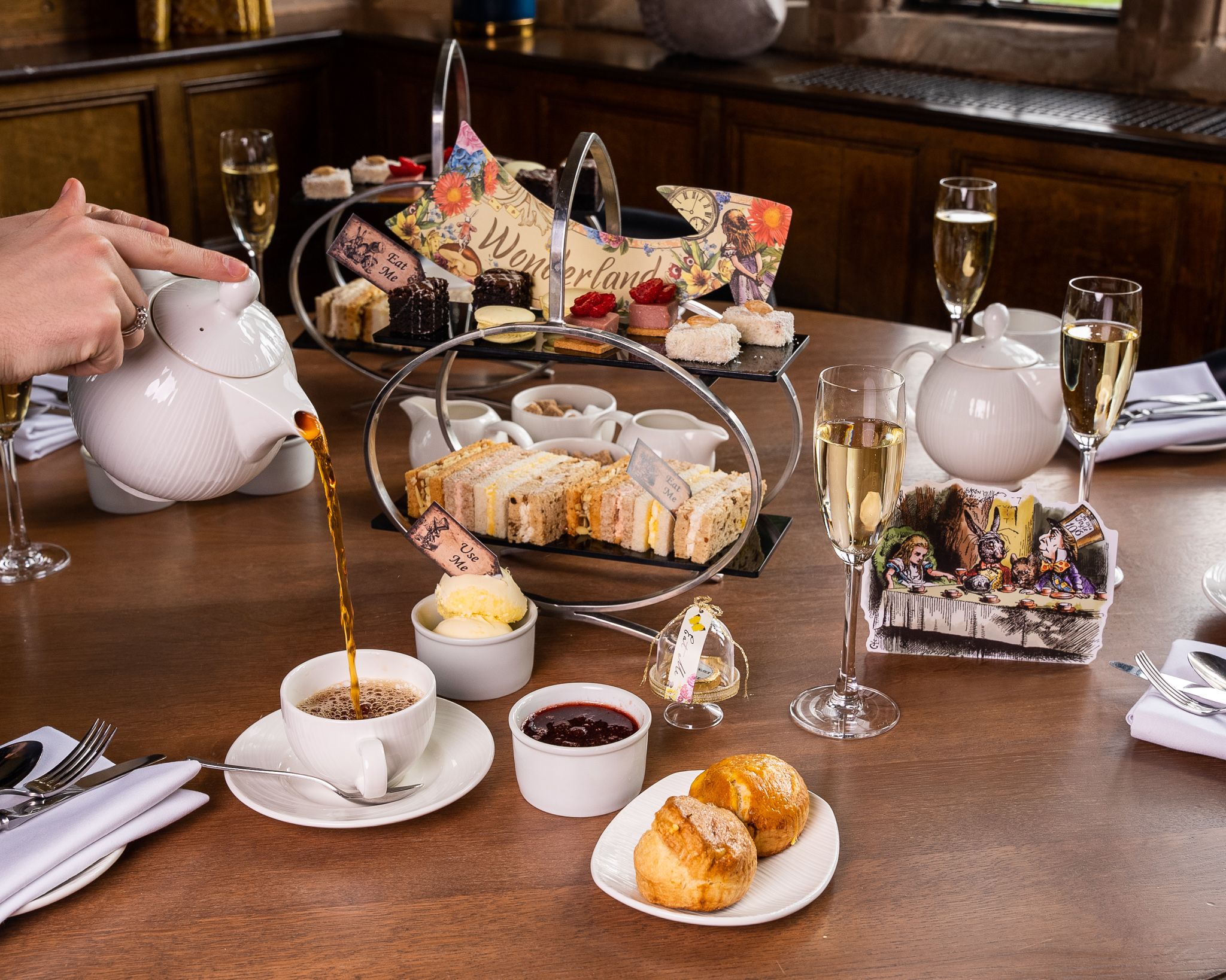 An image of the afternoon tea offering at Billesley Manor Hotel & Spa